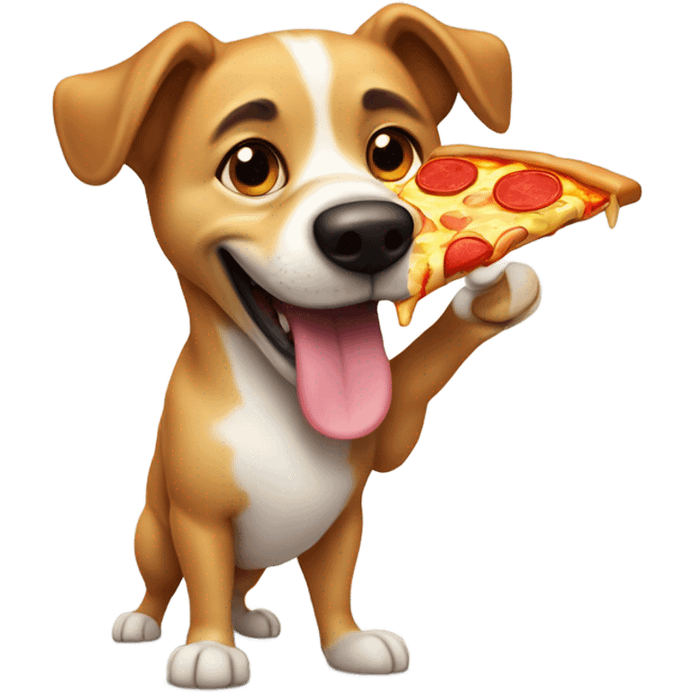 Dog eating pizza emoji