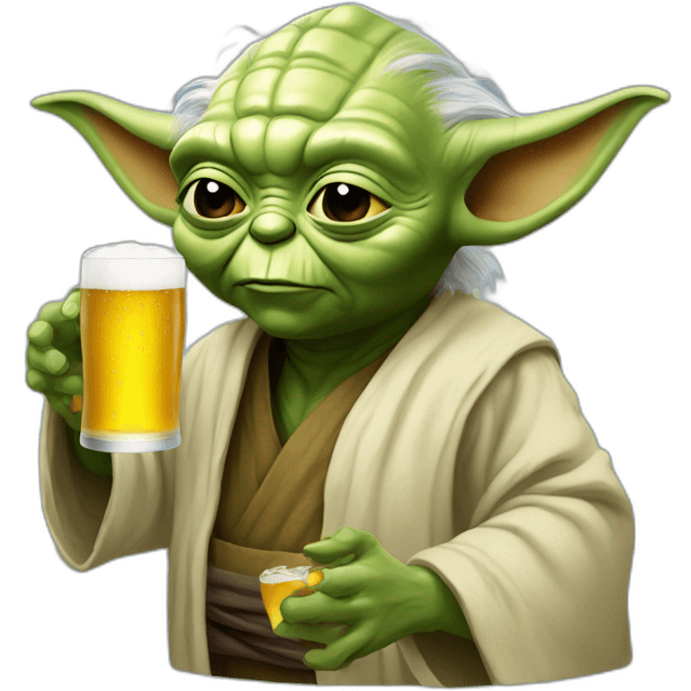 yoda drinks beer emoji