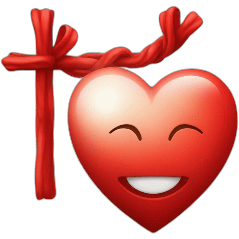 Coeur rouge avec une croix rouge au dessusdesuus emoji