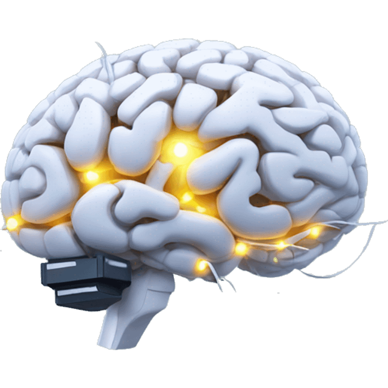 artificial intelligence brain wire electricity emoji