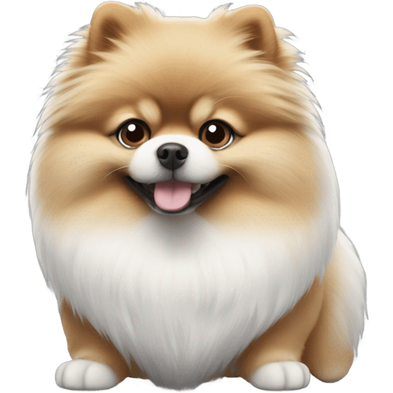 Fluffy grey and white Pomeranian  emoji