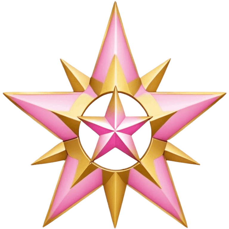 North Star gold and white pink emoji