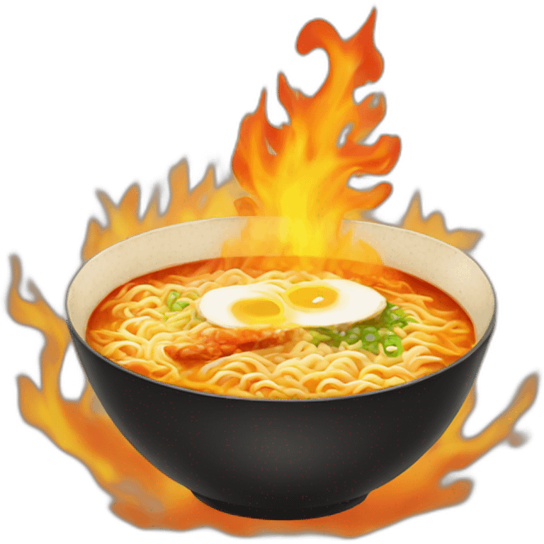 Ramen in fire emoji