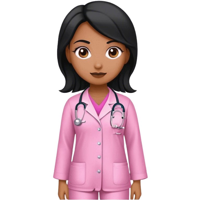 A woman doctor black with a pijamas pink  emoji