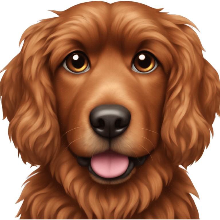 Red Brindle fluffy dog with brindle fur pointed ears  emoji