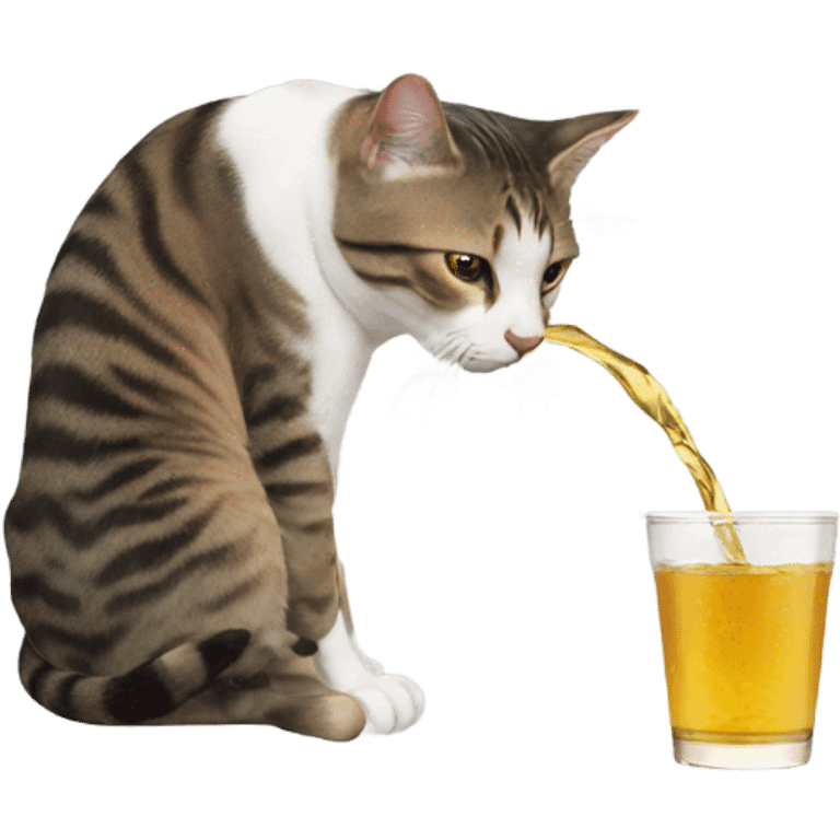 Cat drinking  emoji