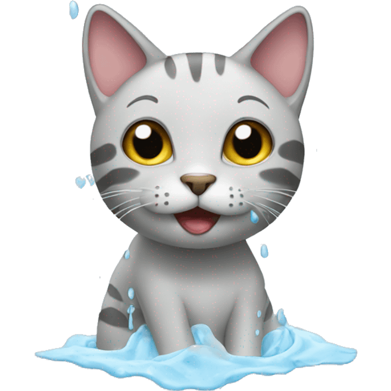 Cat in a shower emoji