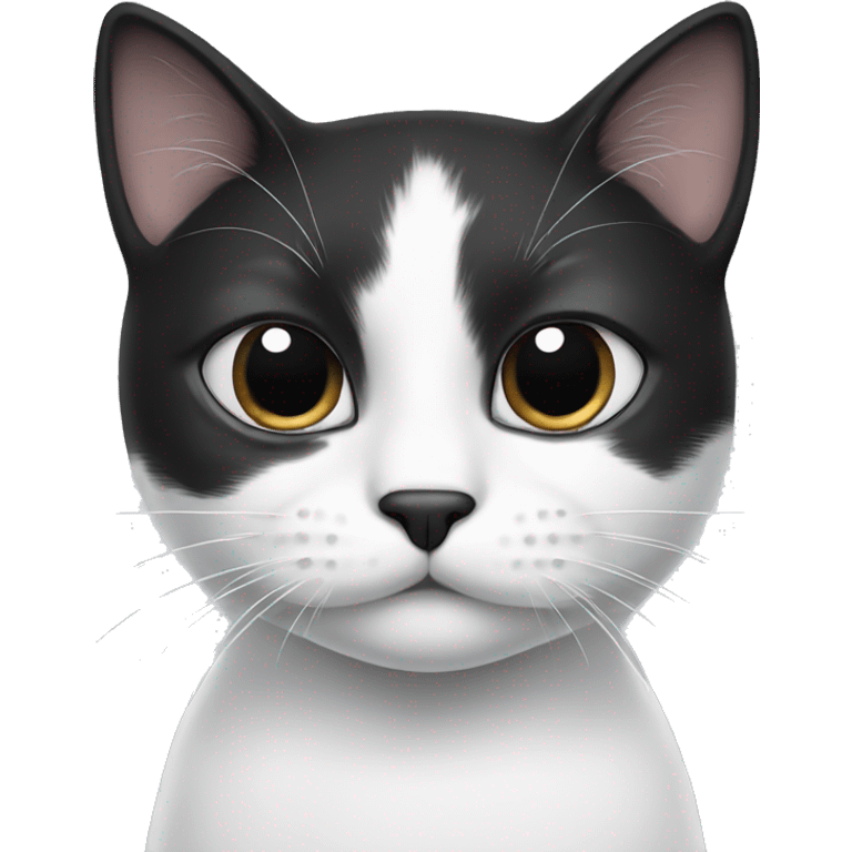 White cat with black patches  emoji