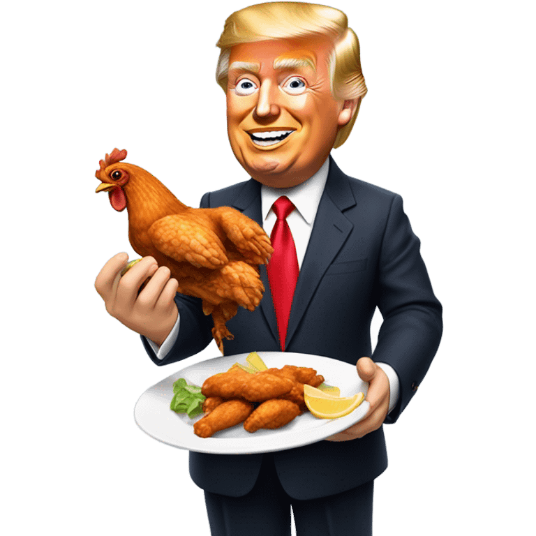 Trump eating wings emoji