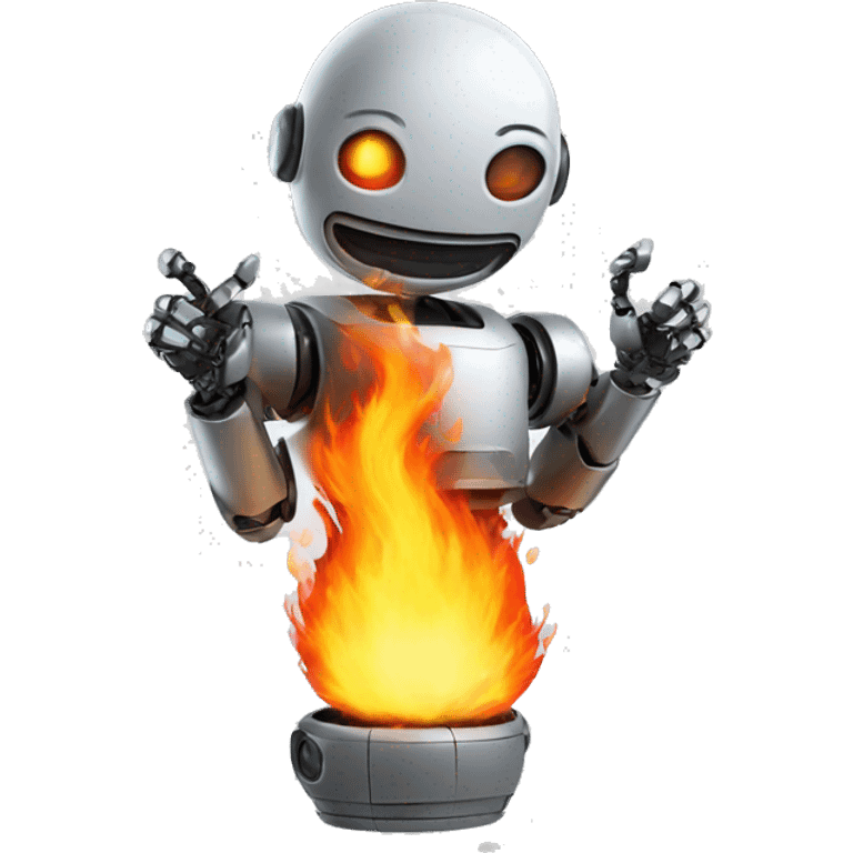 Robot on fire emoji