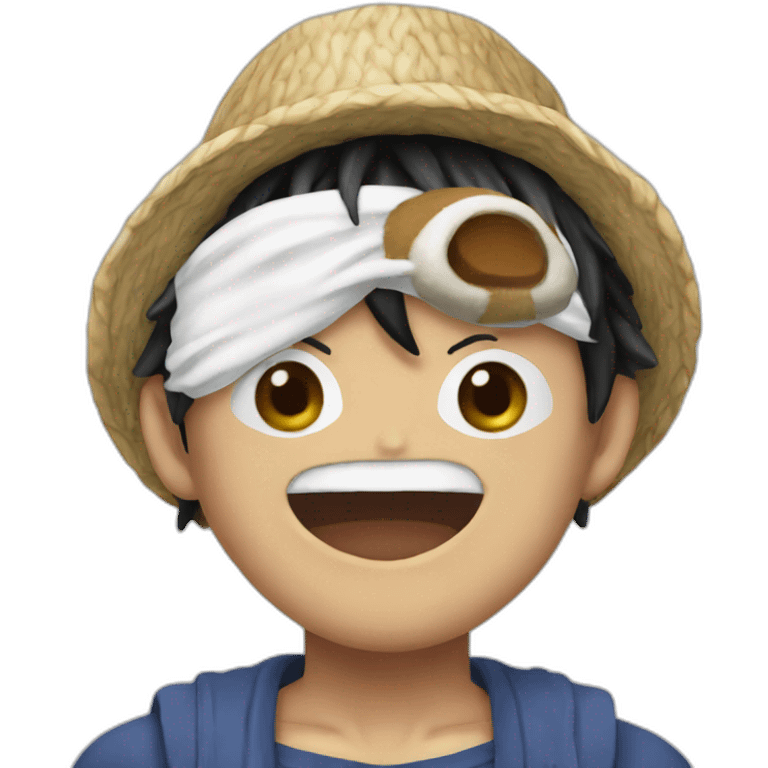 Luffy avec un masque de singe emoji