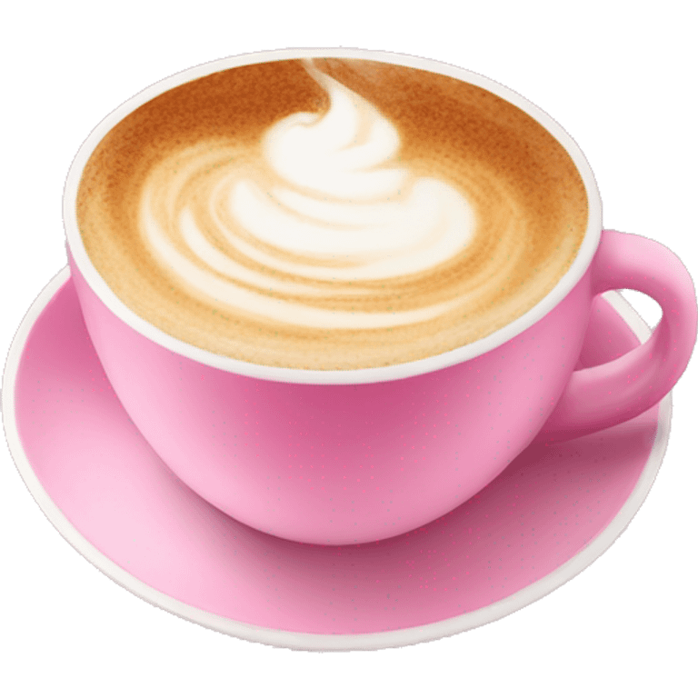 Cappuccino in pink cup emoji