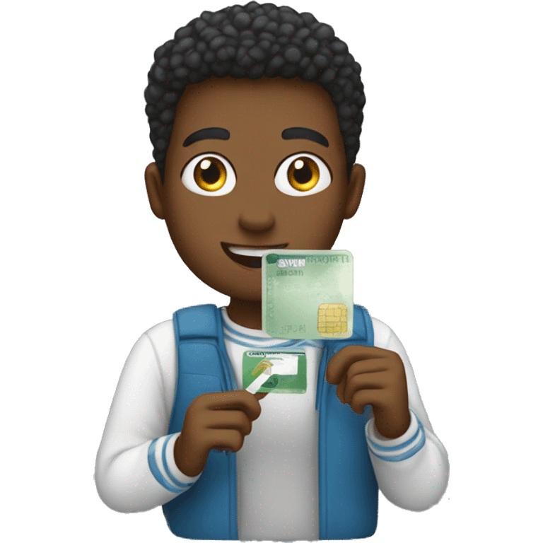 Student holding bank card emoji