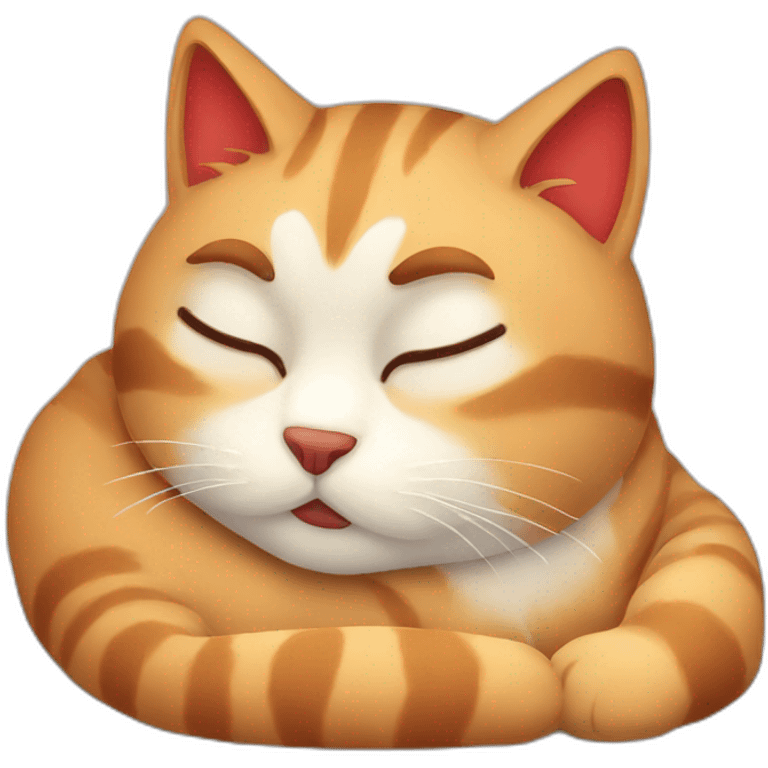 Sleepy cat red emoji