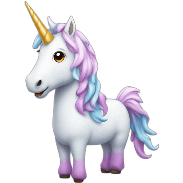 Unicornio tomando helado emoji