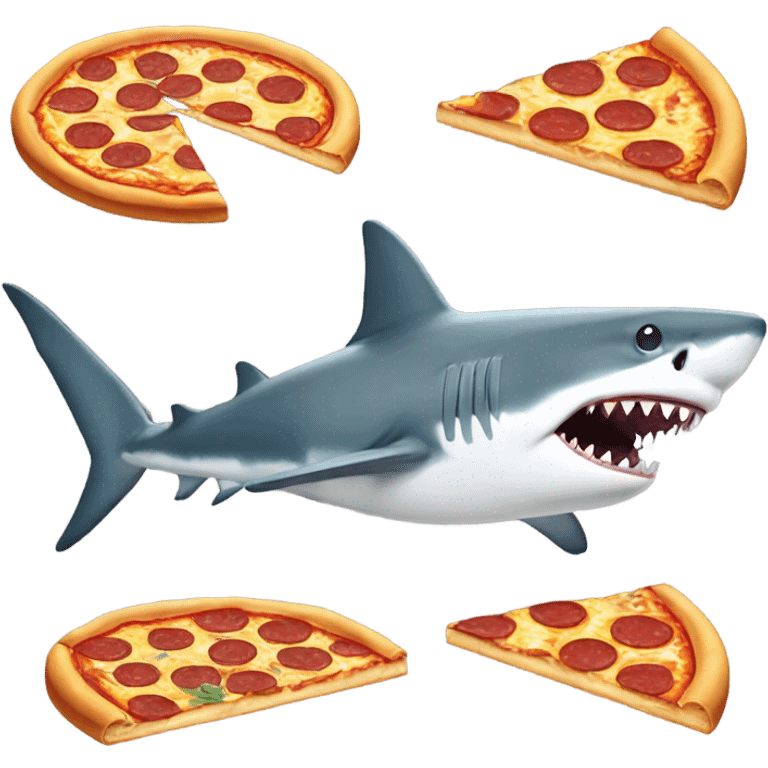 Shark eating pizza emoji