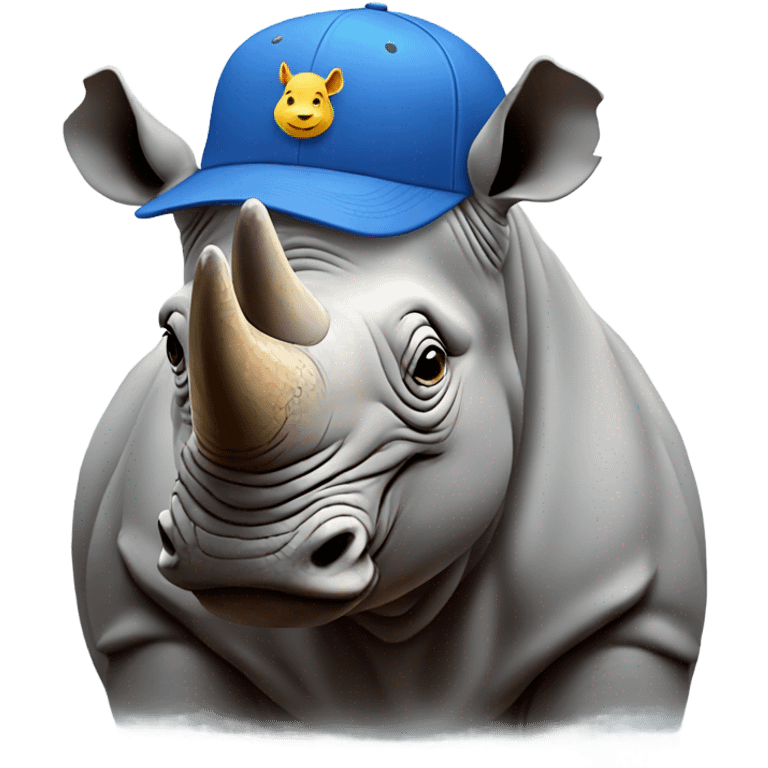 rhino with a cap emoji