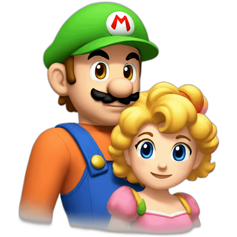 Mario and peach son emoji