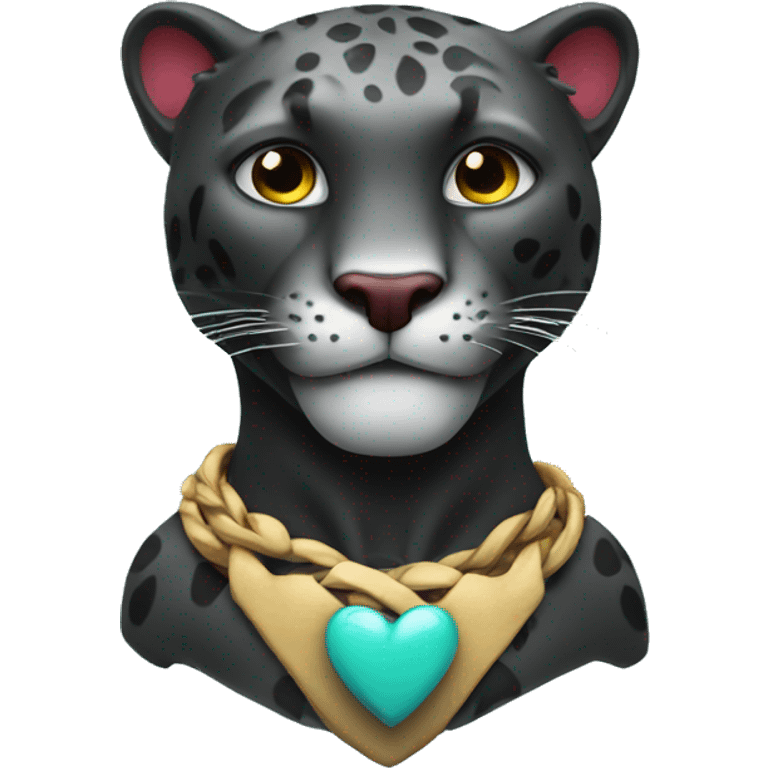 Heart with a panther emoji