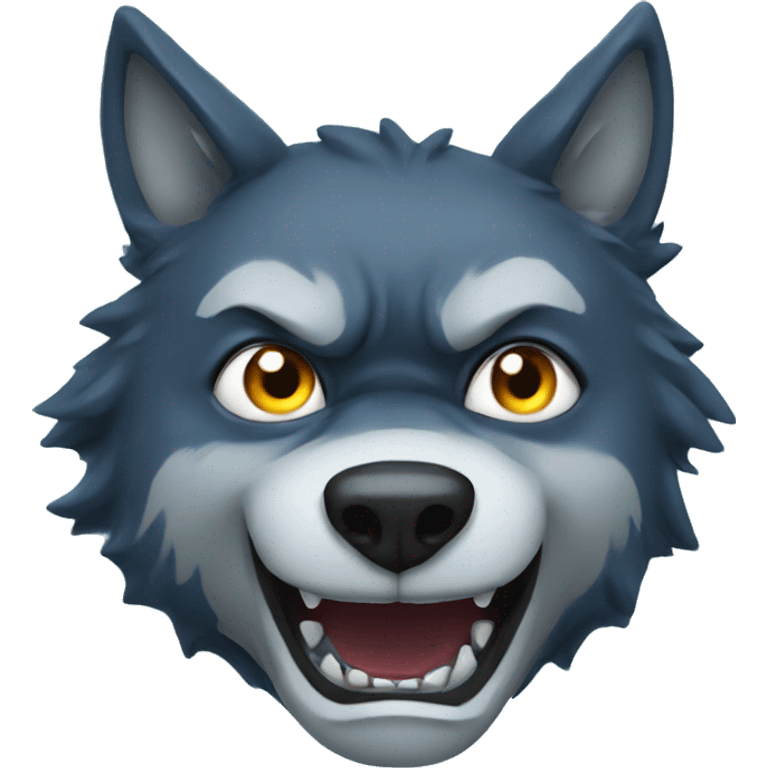 Angry wolf underwater emoji