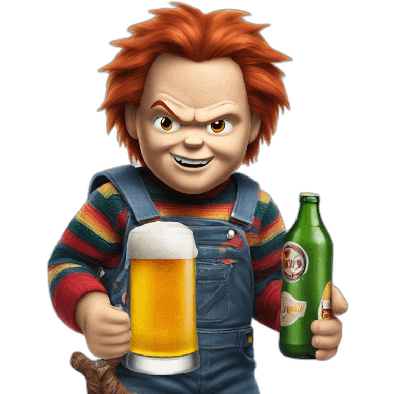 chucky avec une bière à la main emoji