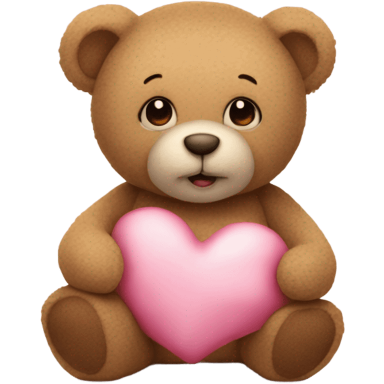 Teddy bear with love emoji