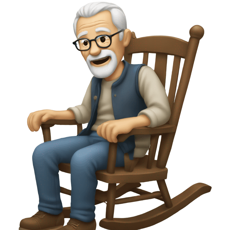 Old man on rocking chair  emoji