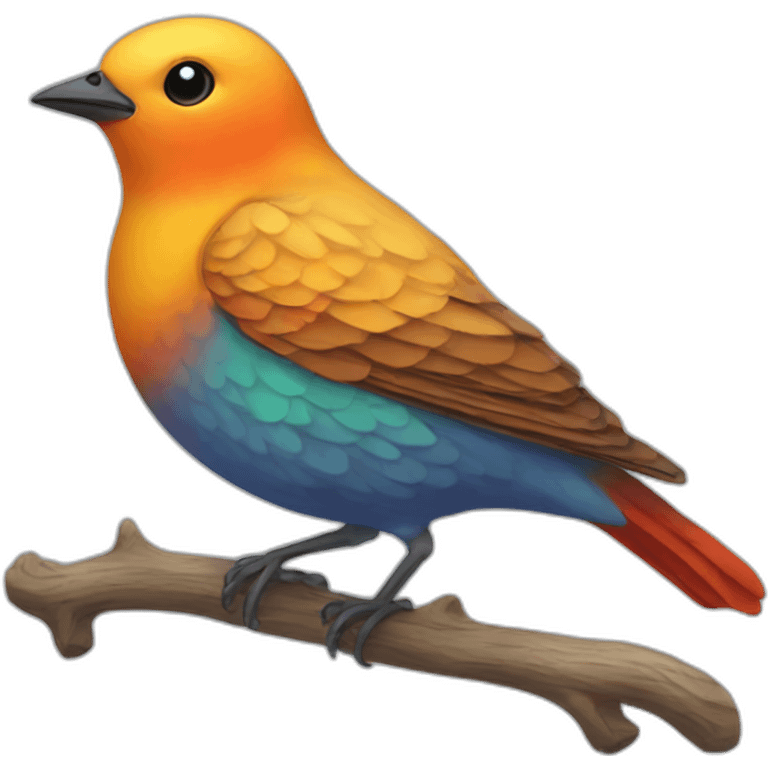 Round-seven-colored bird emoji