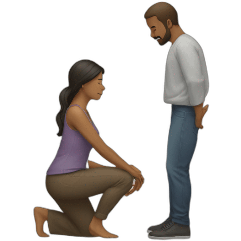 woman kneeling in front of a man emoji