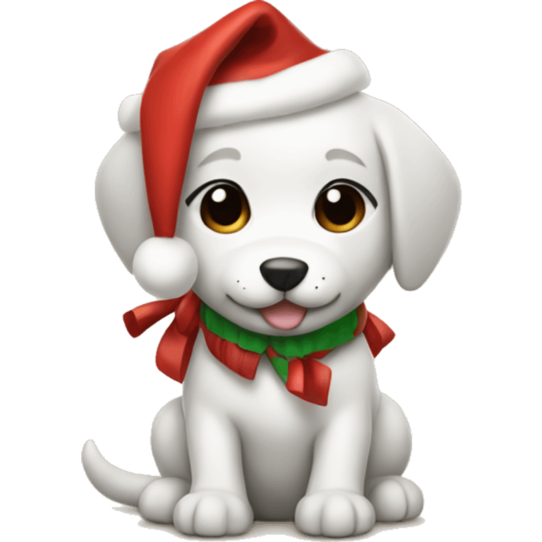 Chibi christmas puppy emoji