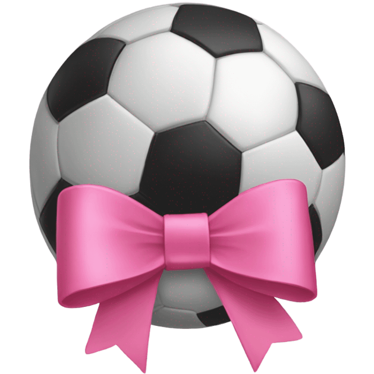 Soccer ball with pink bow on it  emoji