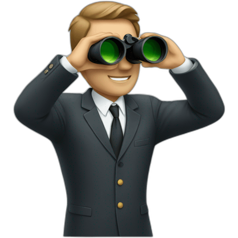 man in suit looking through binoculars emoji