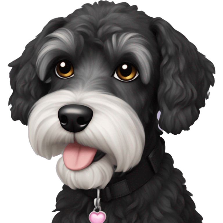 schnauzer cross mini poodle black dog emoji