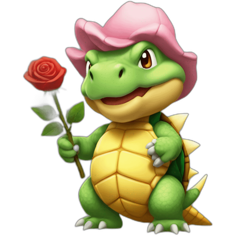 koopa holding a rose emoji