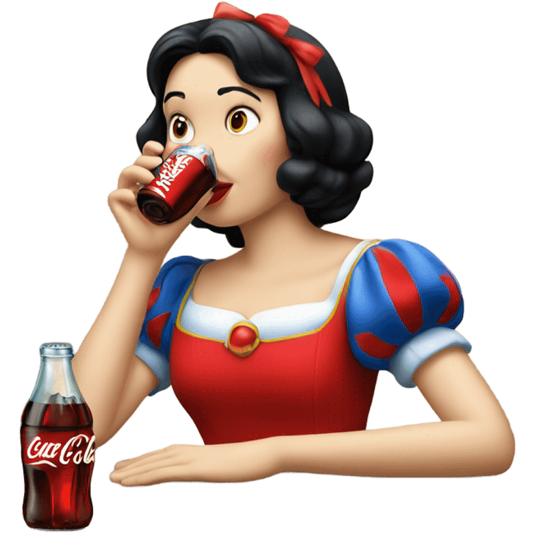 Snow White drinking Coca Cola  emoji