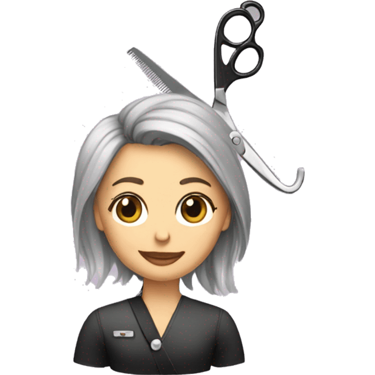 Hairstylist with scissors emoji