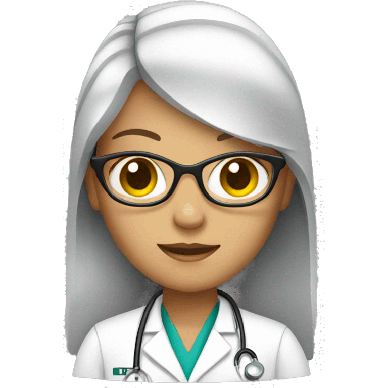 Female doctor with a computer emoji