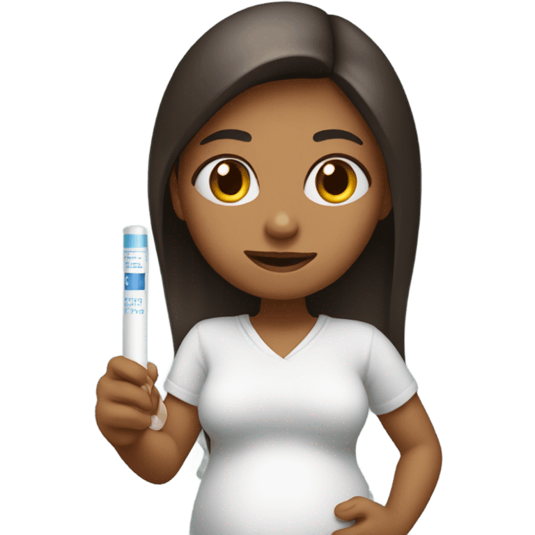 girl with a pregnancy test  emoji