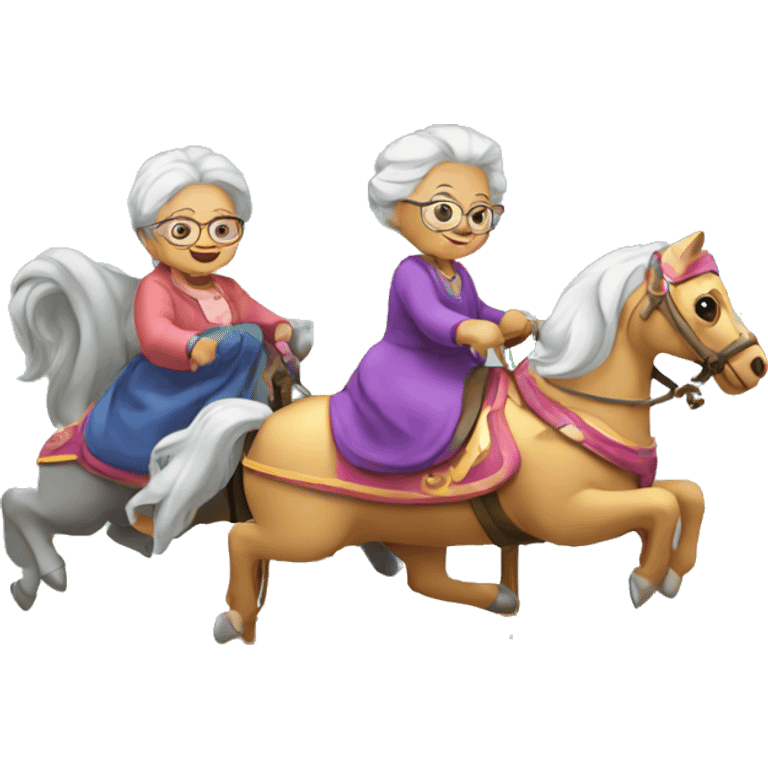 grannies on the carousel emoji