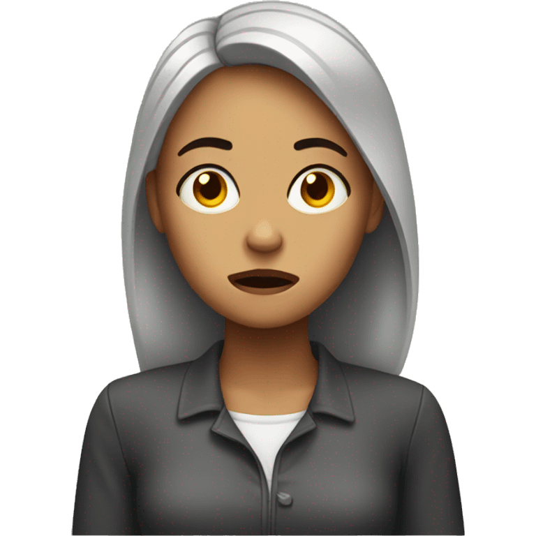 woman with worried expression emoji