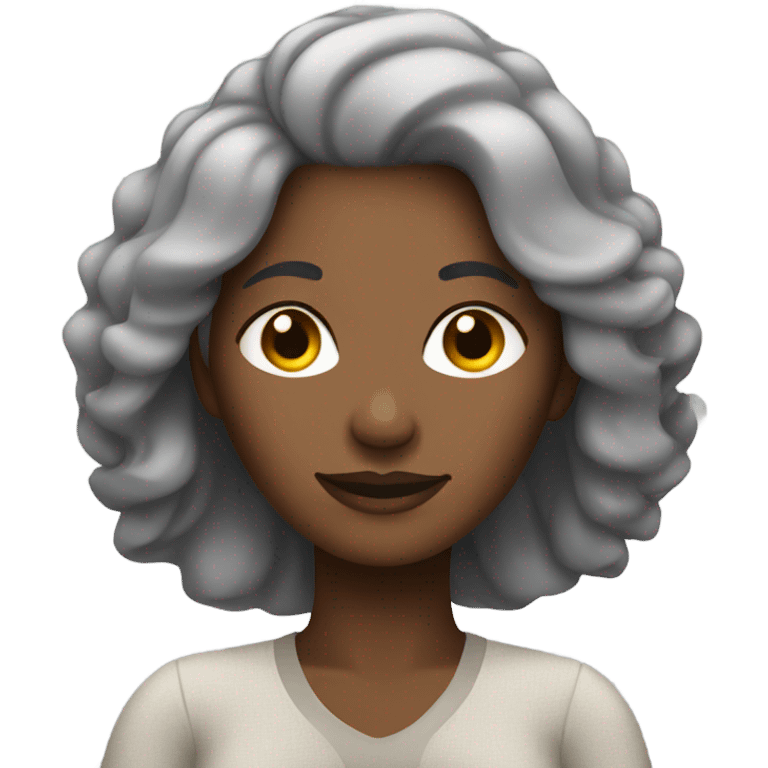 Relaxing black woman with gray hair  emoji