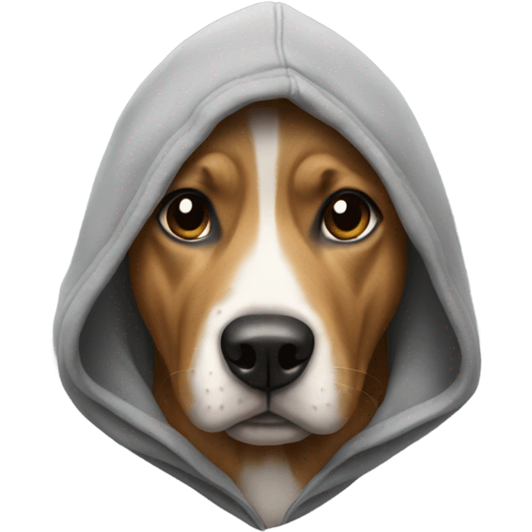 Dog wearing hoodie emoji