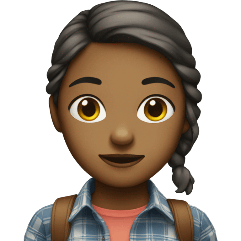 Girl in plaid shirt emoji