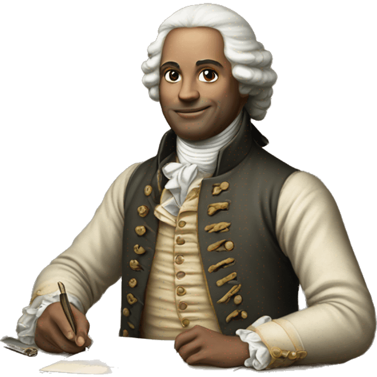 white writer on table 18 century emoji