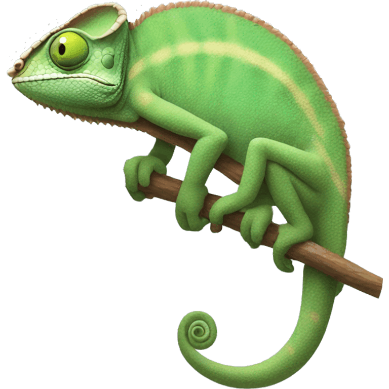 Chameleon with a stick emoji