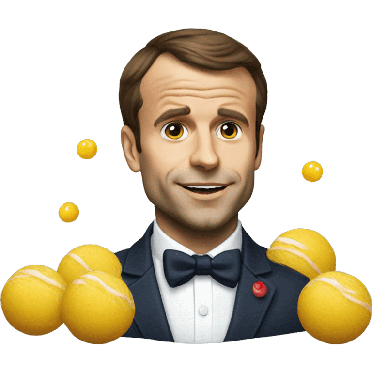 Macron qui mange un bonbon emoji