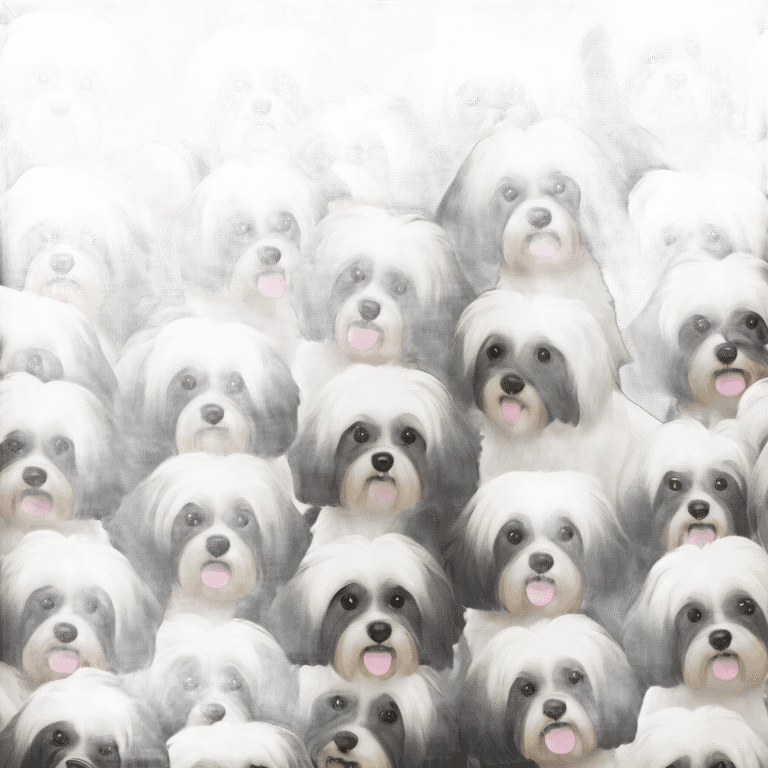 Black and white havanese dog emoji