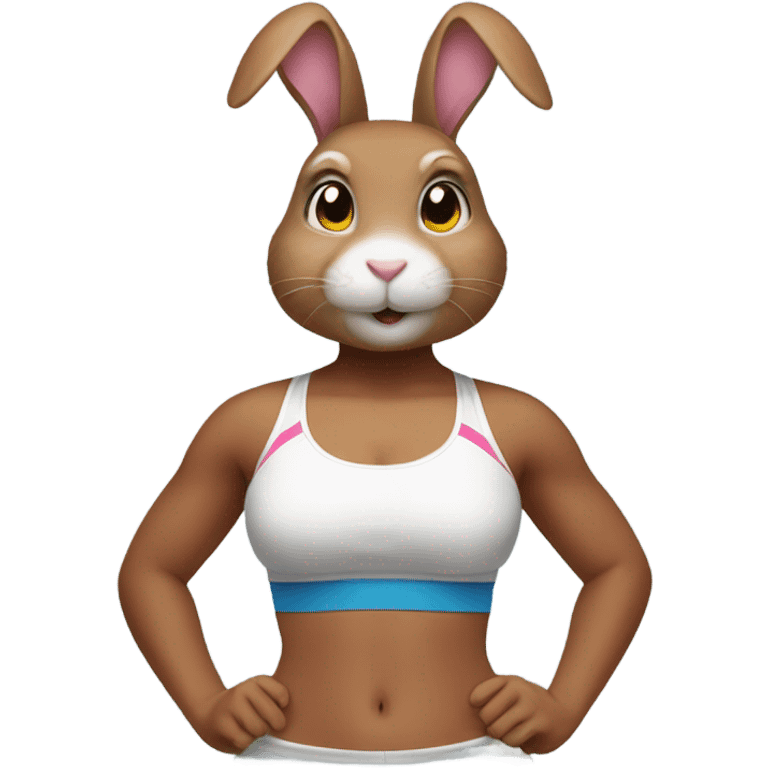 Bunny rabbit wearing a sports bra emoji