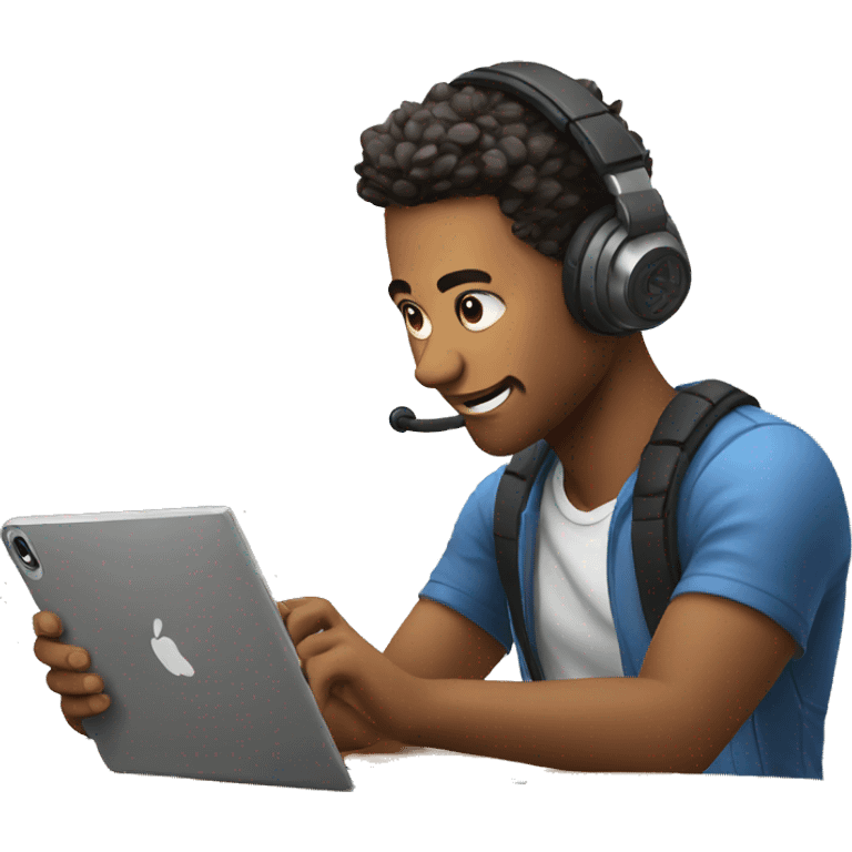 A Gamer playing game in mobile  emoji