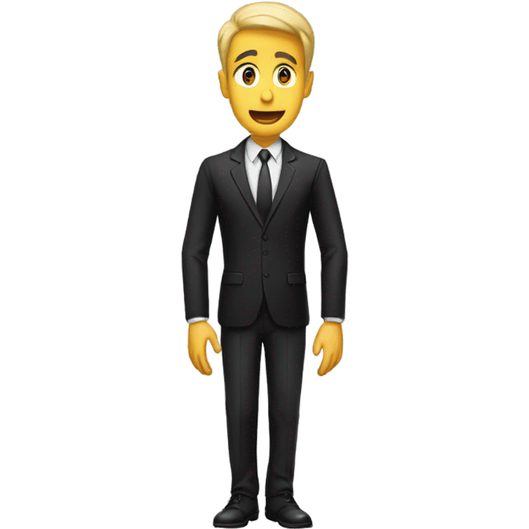 Guy in a black suit on knees begging  emoji